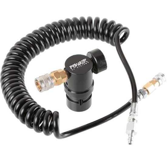 PowAir_Performance_Line_Airsoft_HPA_Regulator_mit_Twisterflex_Schlauch_neu